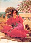 Oil Paintings - Flabellifera [oil Study] by John William Godward